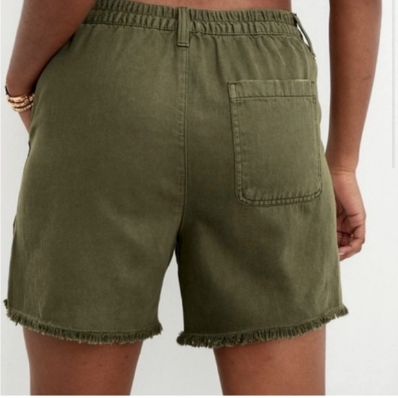 Aerie Adventure Fray Hem Green Shorts Sz M 478 - Picture 2 of 8